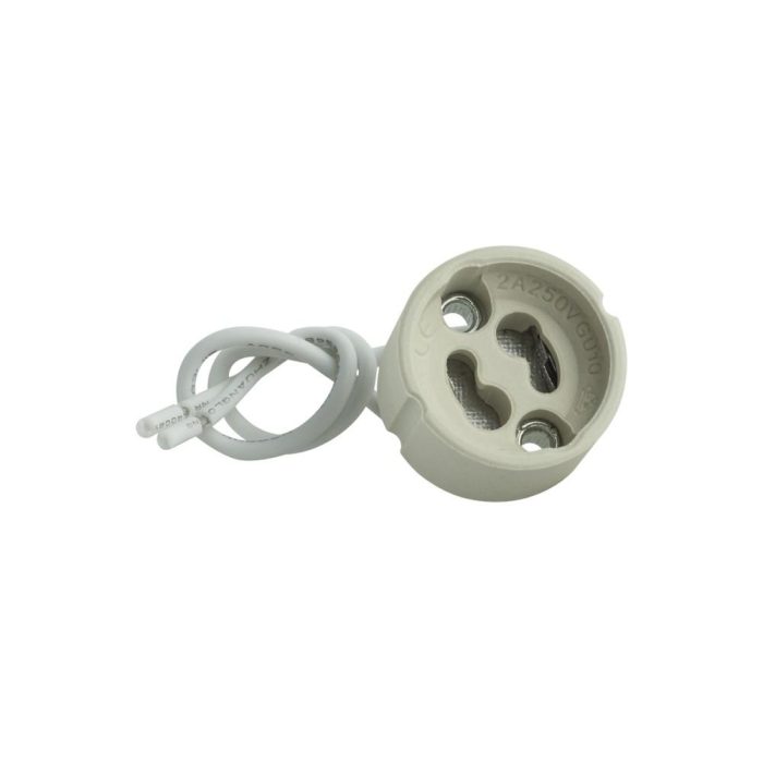 GU10 Ceramic Lamp Holder &ndash; White Ceramic