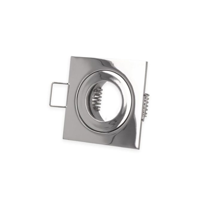 MR11 / GU11 IP44 Bathroom Downlight Frame &ndash; Square Chrome