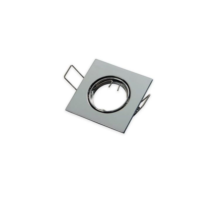 Square Adjustable MR11 Ceiling Downlight &ndash; Chrome Finish (35mm Lamp)
