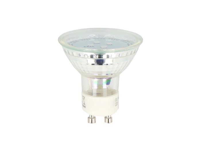 GU10 LED Bulb 1W Warm White 3000K 80lm (Glass, 120&deg;)