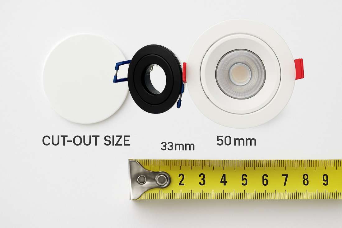 Downlight Cut-Out Sizes Explained: 35mm vs 50mm (UK)