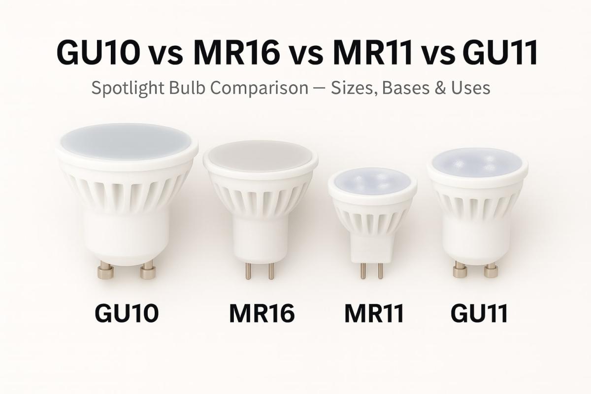 GU10 vs MR16 vs MR11 vs GU11 | UK Spotlight Guide