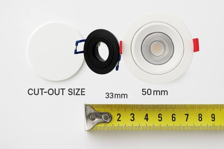 Downlight Cut-Out Sizes Explained: 35mm vs 50mm (UK)